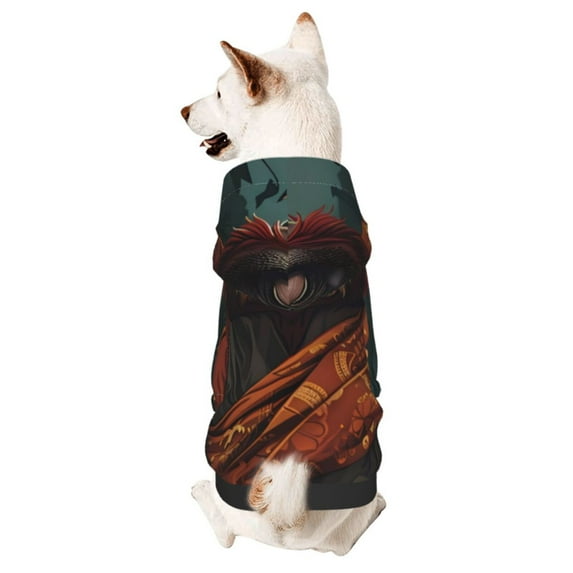 Honeii Banana Leaf Meditating Gorilla Print Small Dog Hoodies Pet Hooded Sweatshirts Fall Winter Puppy Cat Sweaters Warm Clothes for Small Dogs Outfits Costume-Large