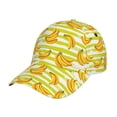 thumbnail image 1 of Honeii Bananas On A Striped Print Hat, Women's Baseball Hat Unisex Fit, Baseball Cap,Adjustable One Size, 1 of 6