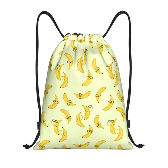 Honeii Bananas Print Drawstring Backpack,Drawstring Bags String Backpack Gym Cinch Sack Backpack Sport Bag Draw-Medium