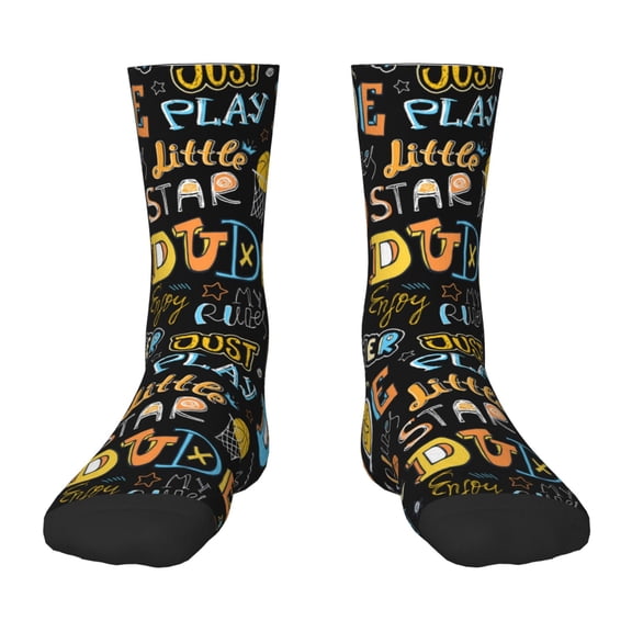 Honeii Basketball Print Children's Colorful Socks,Unisex Kids and Toddlers' Cushioned Sock,Kids Athletic Crew Socks,for Everyday Wear and Sports