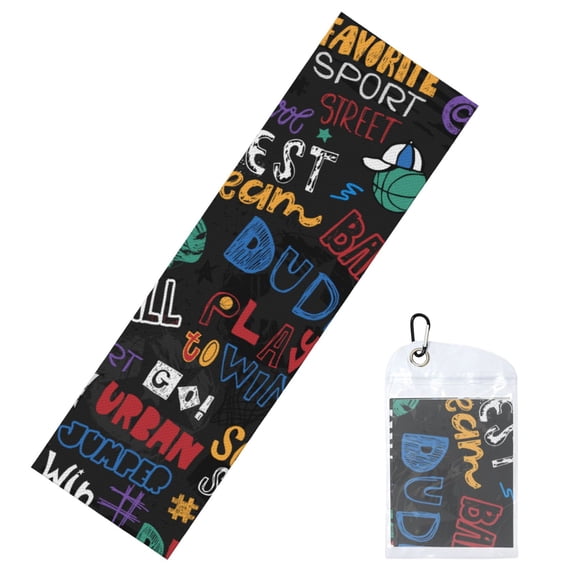 Honeii Basketball Print Instant Cooling Sports Towel,40"x12" Cooling Towel,Quick-Drying Towel for Gym, Running, Yoga, and Outdoor Sports