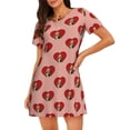 thumbnail image 1 of Honeii Basset hound dog with paw Print Women's Loose Short Sleeve Nightgown, Soft Cotton Sleepwear, Comfy Loose Fit Pajama Dress for Sleep and Lounge, 1 of 6