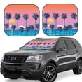 thumbnail image 1 of Honeii Beach with Palm Trees Print Foldable Car Sun Shade for Windshield, 2-Piece UV Protection Shade, Protects Car Interior, Ideal for Cars, Trucks, SUVs-Medium, 1 of 6