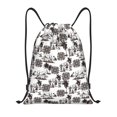 thumbnail image 1 of Honeii Beach Print Drawstring Backpack,Drawstring Bags String Backpack Gym Cinch Sack Backpack Sport Bag Draw-Medium, 1 of 6