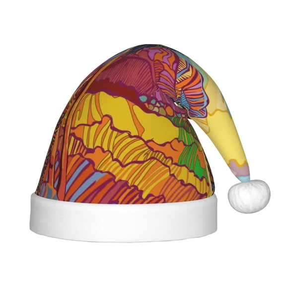 Honeii Beautiful African Woman Print Hat Santa Claus Hat For Xmas Party, Christmas Caps For Boys Girls Child,Christmas Beanie