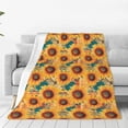 thumbnail image 1 of Honeii Beautiful Bohemian Sunflower Print Fleece Blanket - Throw Blanket for Bed, Sofa, Couch, Camping, and Travel , Microplush Ultra Soft Warm Blanket-40"x30", 1 of 7
