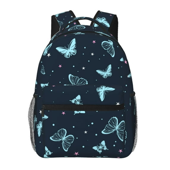 Honeii Beautiful Butterflies Print Backpack for Both Men and Women, Basic Bookbag for College, Work, or Travel,Rucksack Computer Bag-One Size