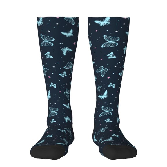 Honeii Beautiful Butterflies Print Long Socks,Novelty Design Socks Gift for Men and Women,Crew Socks,Calf Socks