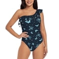 thumbnail image 1 of Honeii Beautiful Butterflies for women's one-piece swimsuit featuring a chic one-shoulder design experience elegance and style in the water-Large, 1 of 6