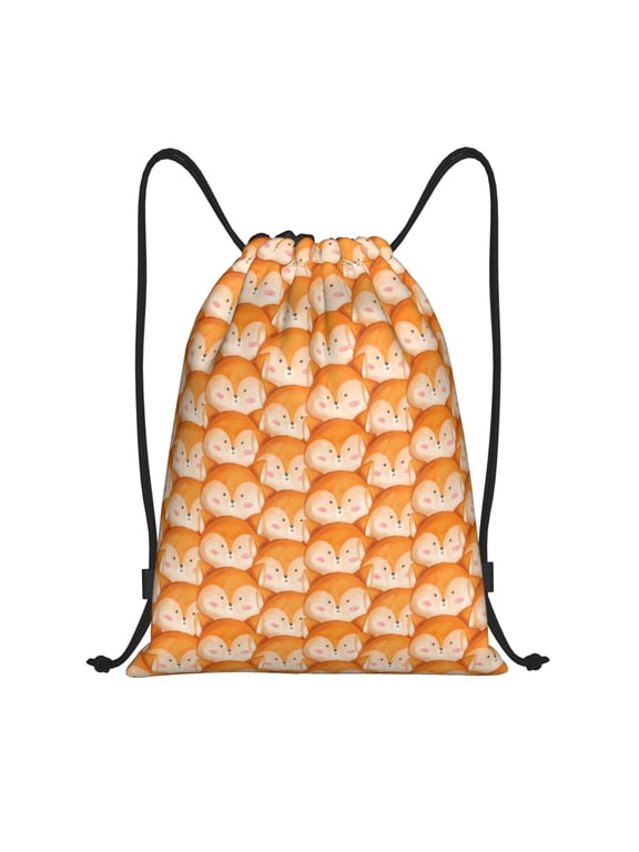 Beautiful Fox A Print Drawstring Backpack,Drawstring Bags String Backpack Gym Cinch Sack Backpack Sport Bag Draw-Medium