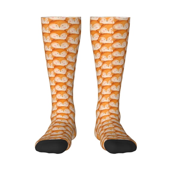 Honeii Beautiful Fox A Print Long Socks,Novelty Design Socks Gift for Men and Women,Crew Socks,Calf Socks