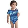 thumbnail image 1 of Honeii Beautiful Ocean Dolphin Pattern unisex-baby Short-sleeve Bodysuit,One-piece Bodysuit 100% Organic Cotton-3 Months, 1 of 7