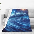 thumbnail image 1 of Honeii Beautiful Ocean Dolphin Print Fleece Blanket - Throw Blanket for Bed, Sofa, Couch, Camping, and Travel , Microplush Ultra Soft Warm Blanket-60"x50", 1 of 7