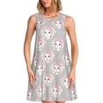thumbnail image 1 of Honeii Beautiful Rabbit1 Print Women's Sleeveless Dress, Loose Fit Casual Dress for Women, Summer Fashion Dress, 1 of 7