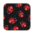 thumbnail image 1 of Honeii Beautiful Red Ladybug Print Leather Coaster Set of 6, Ideal for Safeguarding Your Furniture from Drinks Spills and Effortless Cleanup,Square, 1 of 7