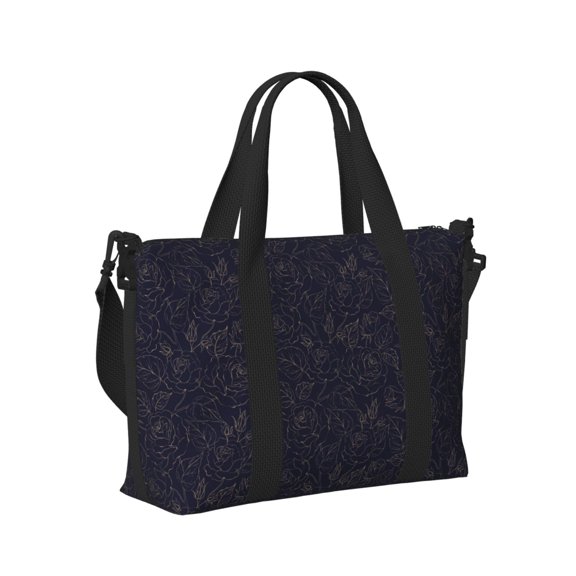 Honeii Beautiful Roses Print Hand Travel Bag,Travel Duffle Bag, Waterproof Weekender Bag,Carry On Tote Bags,Weekender Tote Bag,for Weekend and Business Travel