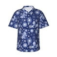 thumbnail image 1 of Honeii Beautiful Snowflake Butterfly Print Men’s Hawaiian Shirt,Classic Button-Down Short Sleeve Shirt, for Beach, Vacation, and Outdoor Activities,3X-Large, 1 of 7