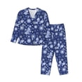 thumbnail image 1 of Honeii Beautiful Snowflake Butterfly Print Women's Pajama Sets Long Sleeve Button Down Sleepwear Nightwear Soft Pjs Lounge Sets 2PCS-Large, 1 of 7