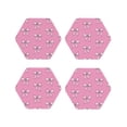 thumbnail image 1 of Honeii Beautiful pink bow Print Leather Coaster Set of 4, Ideal for Safeguarding Your Furniture from Drinks Spills and Effortless cleanup-Hexagon, 1 of 6