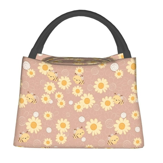Honeii Bee Gnome Print Cooler Bag Insulated, Large Leakproof Soft Sided Portable Cooler Bag,Lunch Box Lunch Bag