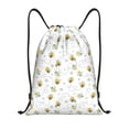 thumbnail image 1 of Honeii Bee Print Drawstring Backpack,Drawstring Bags String Backpack Gym Cinch Sack Backpack Sport Bag Draw-Small, 1 of 6
