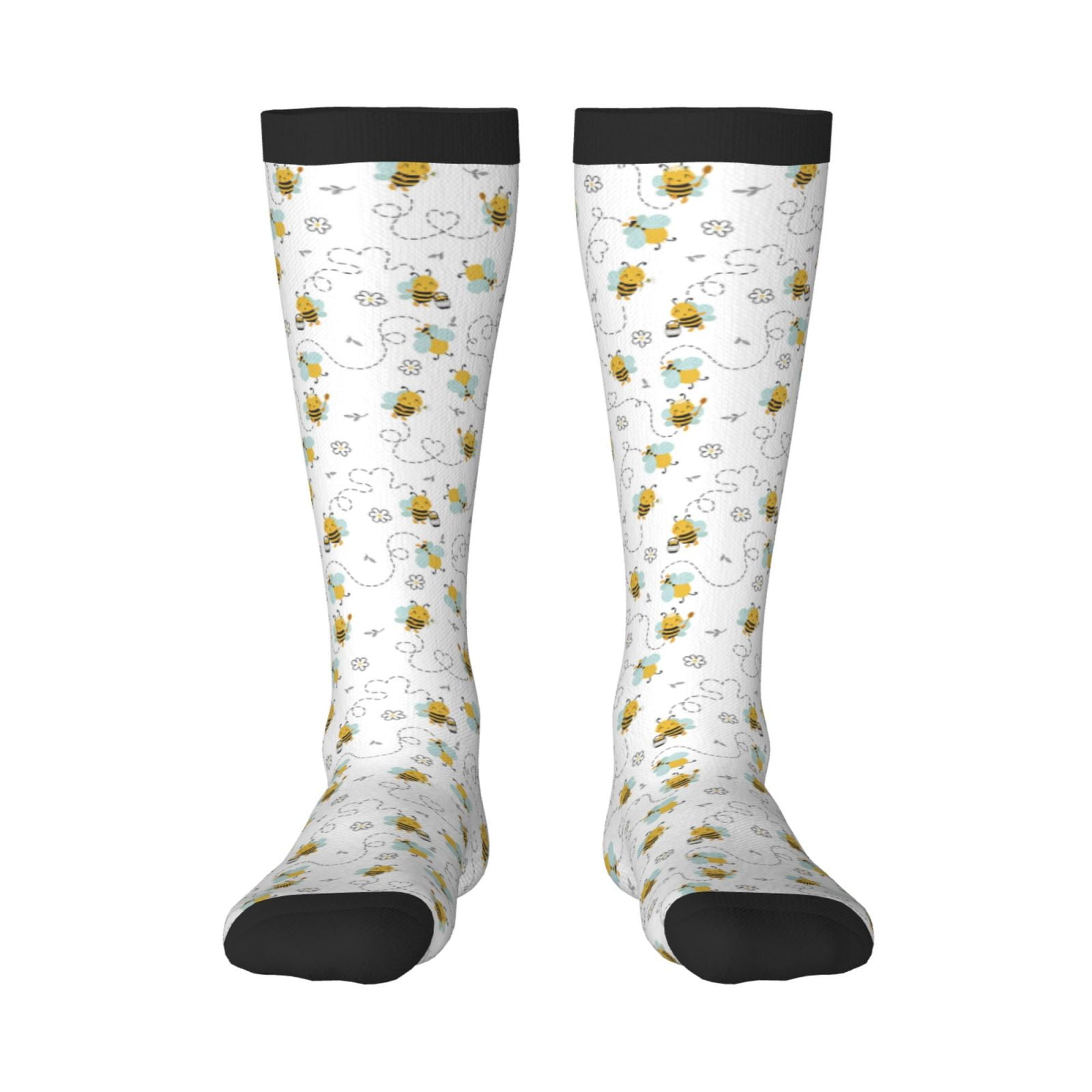 Honeii Bee Print Long Socks,Novelty Design Socks Gift for Men and Women