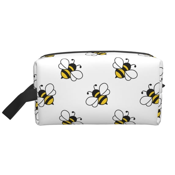 Honeii Bee Print Multi-Purpose Storage Bag,Hanging Dopp Kit,Small Toiletry Bag for Traveling for Toiletries, Makeup, and Small Essentials