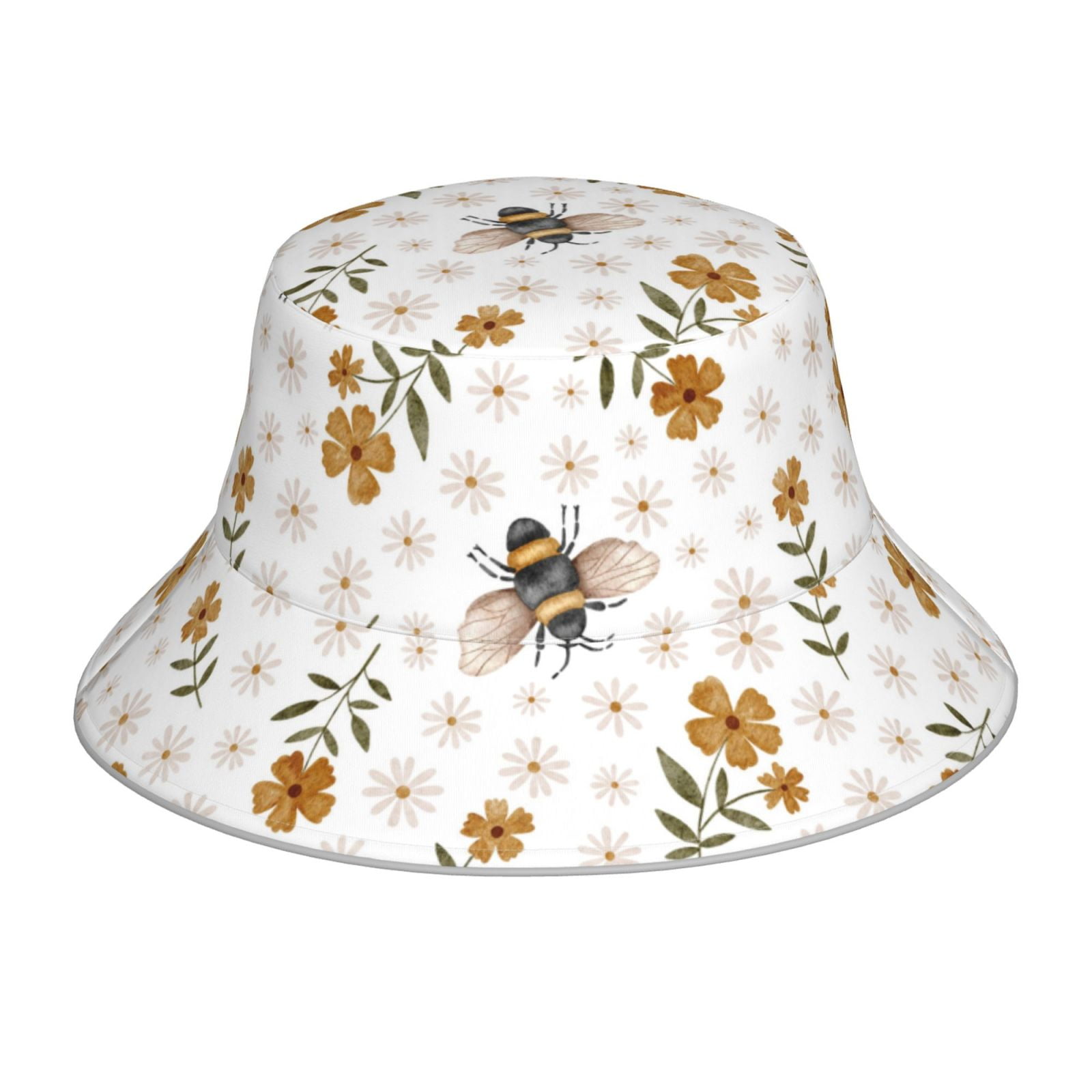Honeii Bees And Flowers for Unisex Bucket Hat Waterproof Rain Hat ...