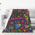 thumbnail image 1 of Honeii Berry Fruits Print Fleece Blanket - Throw Blanket for Bed, Sofa, Couch, Camping, and Travel , Microplush Ultra Soft Warm Blanket-80"x60", 1 of 7