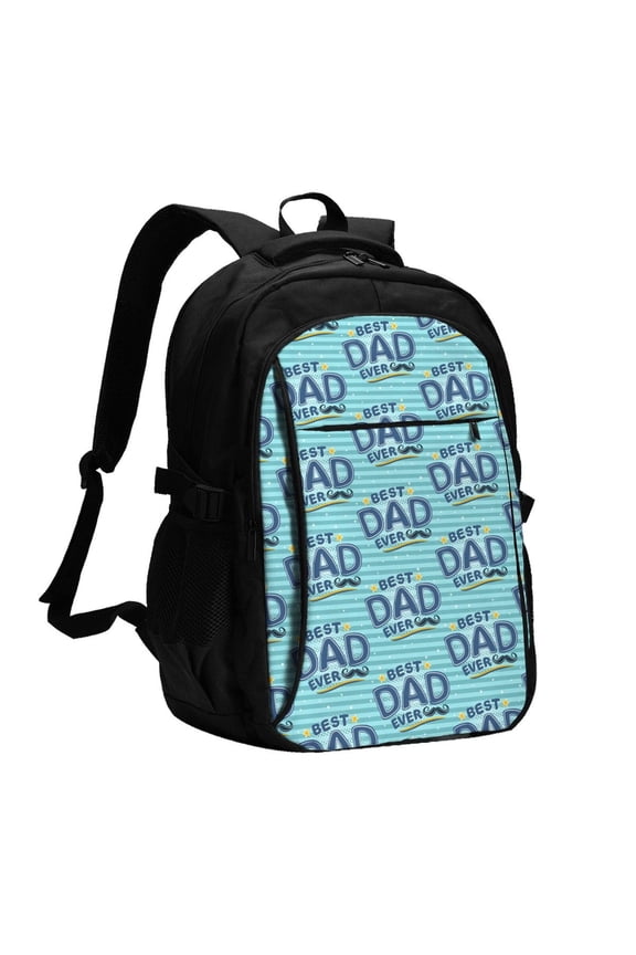 Best Dad Ever for Travel Laptop Backpack, Business Laptops Backpack with USB Charging Port, College High School Computer Bag for Men Women