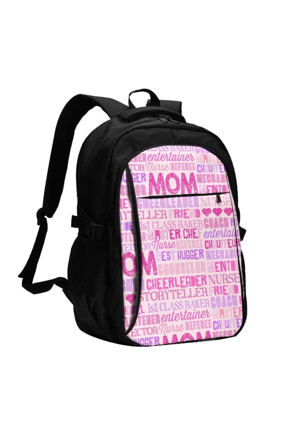 Best Mom ever for Travel Laptop Backpack, Business Laptops Backpack with USB Charging Port, College High School Computer Bag for Men Women