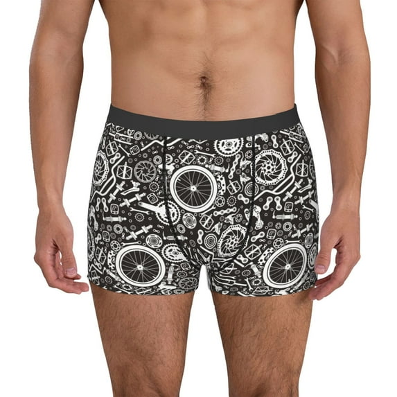 Honeii Bicycles Parts Men's Underwear Boxer Briefs Pack, ComfortSoft Boxer Brief for Men, Moisture-Wicking Breathable-Medium