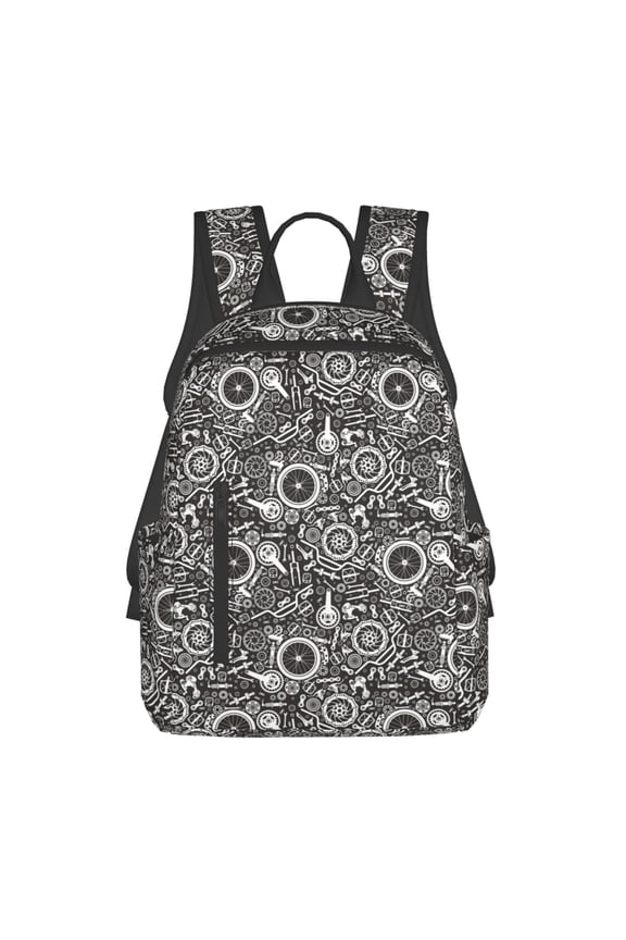 Bicycles Parts Print Lightweight Backpacks,Carry on Backpack,Durable Backpack for School, Work & Travel