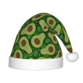 thumbnail image 1 of Honeii Big Colorful Avocados Print Hat Santa Claus Hat For Xmas Party, Christmas Caps For Boys Girls Child,Christmas Beanie, 1 of 6