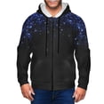 thumbnail image 1 of Honeii Black Blue Glitter Sparkles Print Hoodies for Men, Pullover & Full Zip, Breathable Zip up Hoodie, Sweatshirt-Small, 1 of 5