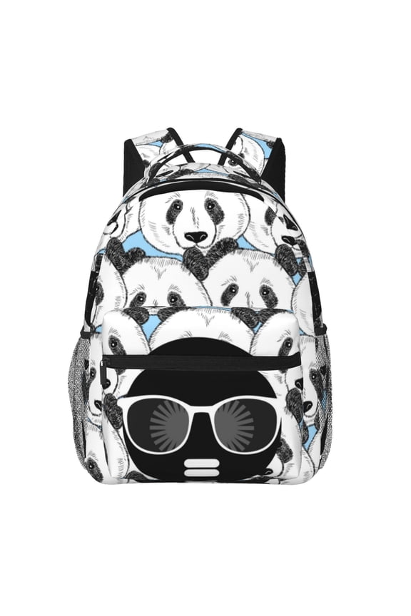 Black Head Woman with Panda Hair Print Backpack for Both Men and Women, Basic Bookbag for College, Work, or Travel,Rucksack Computer Bag-One Size
