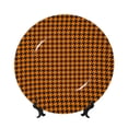 thumbnail image 1 of Honeii Black And Orange Houndstooth Print Elegant Bone China Decorative Plate, Porcelain Plate,Art Crafts,Ceramic Ornaments for Home Office Wall Decor-6in, 1 of 6