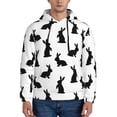 thumbnail image 1 of Honeii Black Rabbit Pattern Mens Hoodies Men's Loose Sleeve Sweatshirt,Pullover Hooded Sweatshirt for Men,Essentials Hoodie-4X-Large, 1 of 7