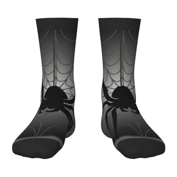 Honeii Black Spiders Print Children's Colorful Socks,Unisex Kids and Toddlers' Cushioned Sock,Kids Athletic Crew Socks,for Everyday Wear and Sports