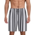 thumbnail image 1 of Honeii Black White Gray Mexican Blanket Serape Stripes Print Men's Pajama Sleepwear Shorts - a comfy pajama bottom and lounge short for Relaxed Home Wear-Medium, 1 of 6