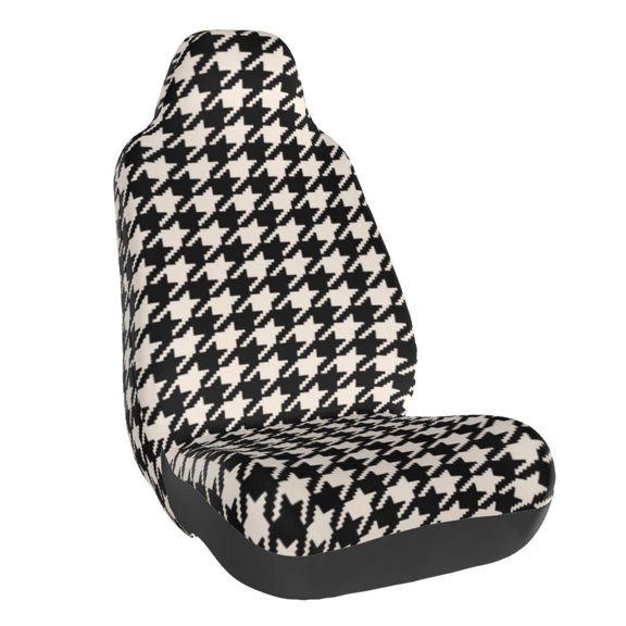Honeii Black and white houndstooth Print Car Seat Cover,Car Interior Covers,Universal Fit Seat Protector, Compatible with Most Cars, SUVs, Trucks, and Vans