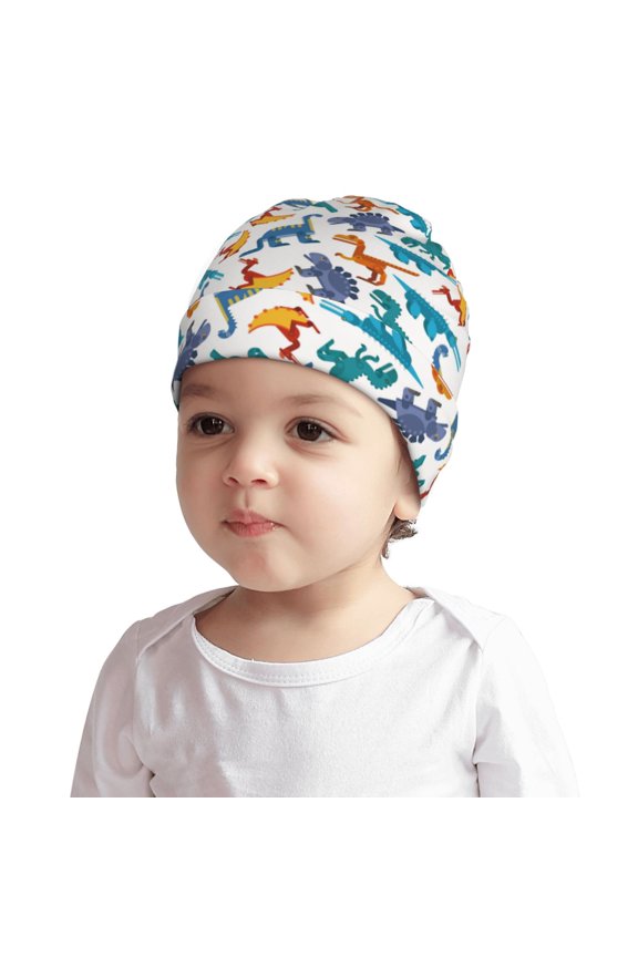 Block Dinosaur or Baby Beanie 0-6 Months 6-12-24 Months Kids Winter Hat,Toddler Beanies Baby Girl Boy Hat Warm Cap for Baby, Infant, Toddler-