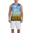 thumbnail image 1 of Honeii Blooming Sunflower Field print basktball shirt for men and women, Unisex basketball jersey for Theme party-Large, 1 of 6