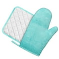 thumbnail image 1 of Honeii Blue And Turquoise patten Oven Mitts and Pot Holders Sets, Baker Oven Mitts, Mittens for Kitchen Decor, Baking Lover over Gloves Gifts, 1 of 7