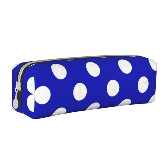Honeii Blue And White Polka Dot Pattern Pencil Case, Pencil Pouch, Pencil Case Small, Pencil Pouch Aesthetic, PVC Pencil Pouch, Pencil Bag, Makeup Pouch