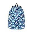 thumbnail image 1 of Honeii Blue Butterflies Print Canvas College Laptop Backpack, Durable Rucksack Travel Notebook Bag School Backpack Book Bag for Men Women-Small, 1 of 7