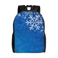 thumbnail image 1 of Honeii Blue Christmas With Snowflakes Print Laptop Backpack for Work, College, Travel, Daily Backpacks for Men Women, Sport Rucksack,Computer Bag, 1 of 8