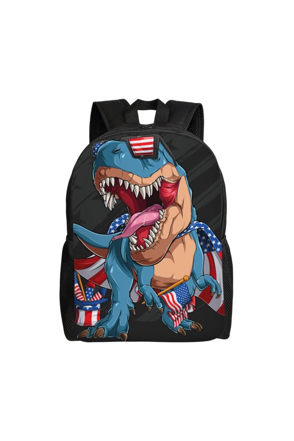 Blue Dinosaur Print Laptop Backpack for Work, College, Travel, Daily Backpacks for Men Women, Sport Rucksack,Computer Bag
