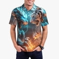 thumbnail image 1 of Honeii Blue Dragon And White Tiger print Polo Shirt, a classic short-sleeved, button-down golf shirt designed for men4X-Large, 1 of 6