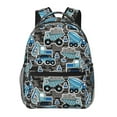 thumbnail image 1 of Honeii Blue Excavator Print Backpack for Both Men and Women, Basic Bookbag for College, Work, or Travel,Rucksack Computer Bag-One Size, 1 of 5